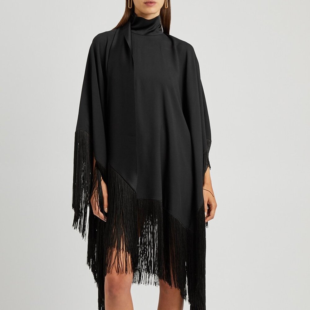 TALLER MARMO + NET SUSTAIN Mrs. Ross fringed crepe midi dress